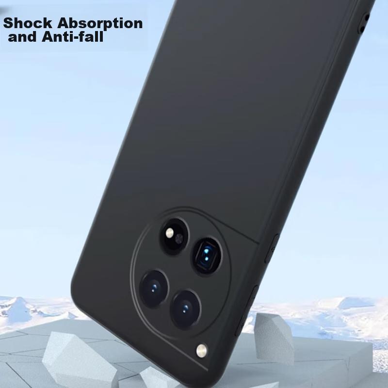 Matte Phone Case for OPPO OnePlus 12, Full Lens Protection, Shockproof Soft Cover, Matte Black