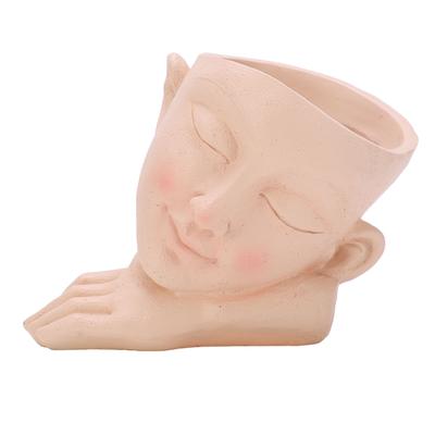 Vaso di fiori Semplice Arte Viso Umano Durevole Leggero Squisito Bello Decorazione Tavolo Casa