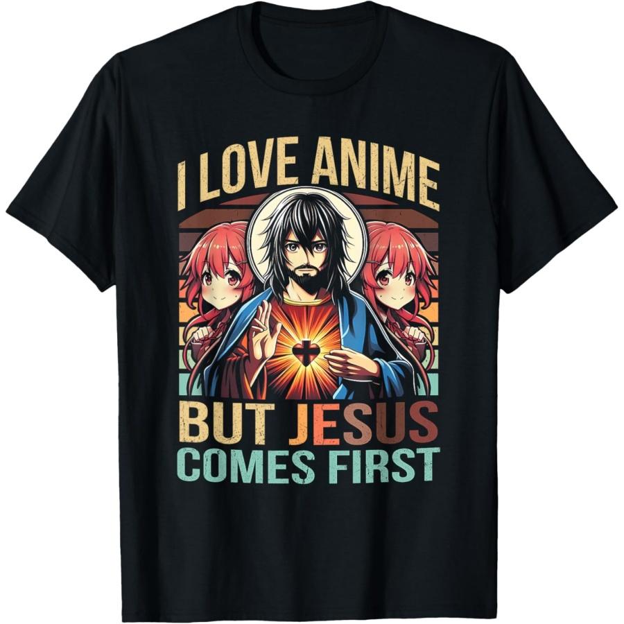 I Love Anime But Jesus Comes First Anime Japanese Anime Fan T-Shirt S