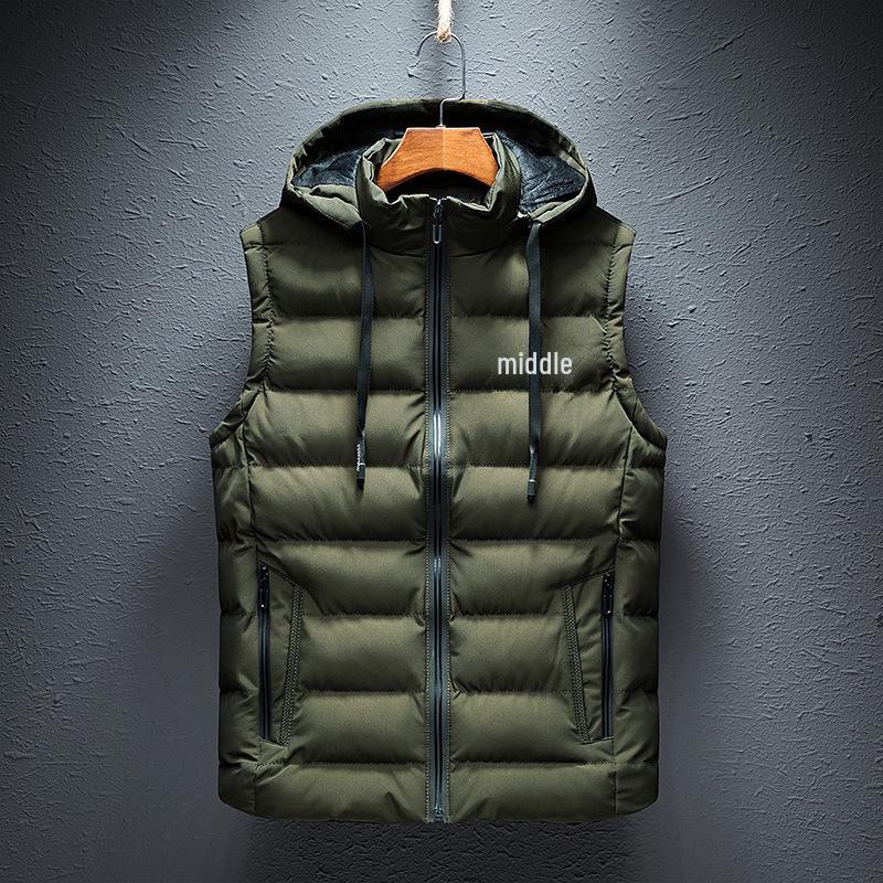 

Мужской приталенный хлопковый жилет в корейском стиле, плотная и теплая куртка 5XL армия зеленый