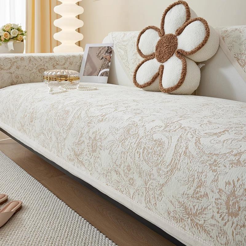 Chenille Sofa Cushion Four Seasons Universal Non-Slip  New French Style Retro Sofa Cover Cloth Cushion Light Luxury