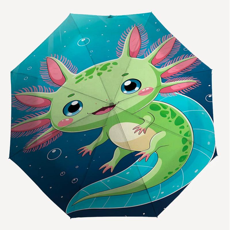 1PC Axolotl Umbrella-8-Rib Reinforced, Automatic Open, Lightweight & Durable, Fashion Accessory for Outdoor, J0375