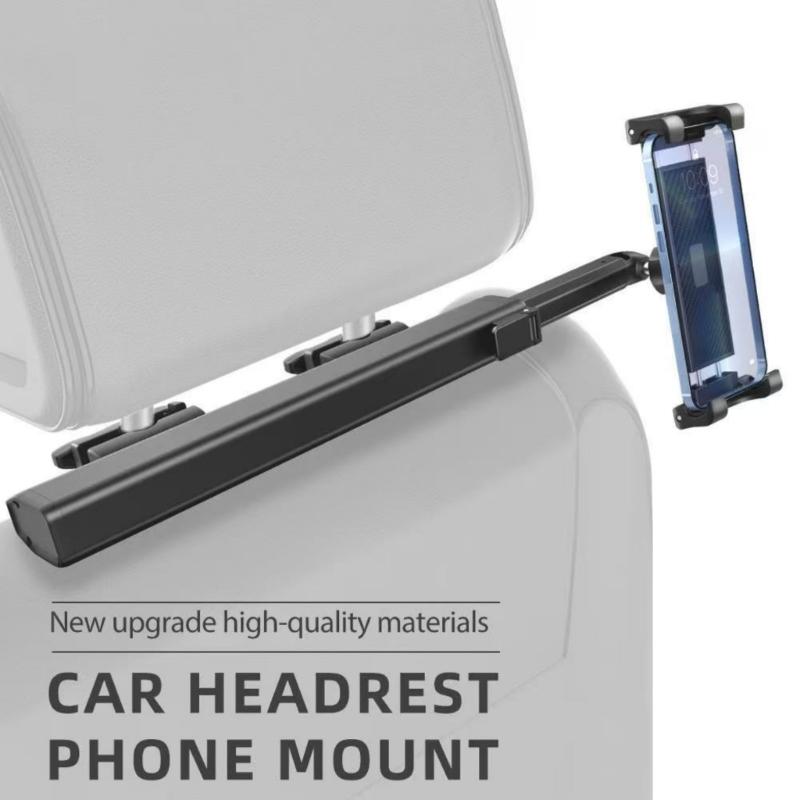 Car Seat Headrest Tablets Holder For 4.7 to 11inch Devices Featuring Adjustable Side Pull and Stable Mounting