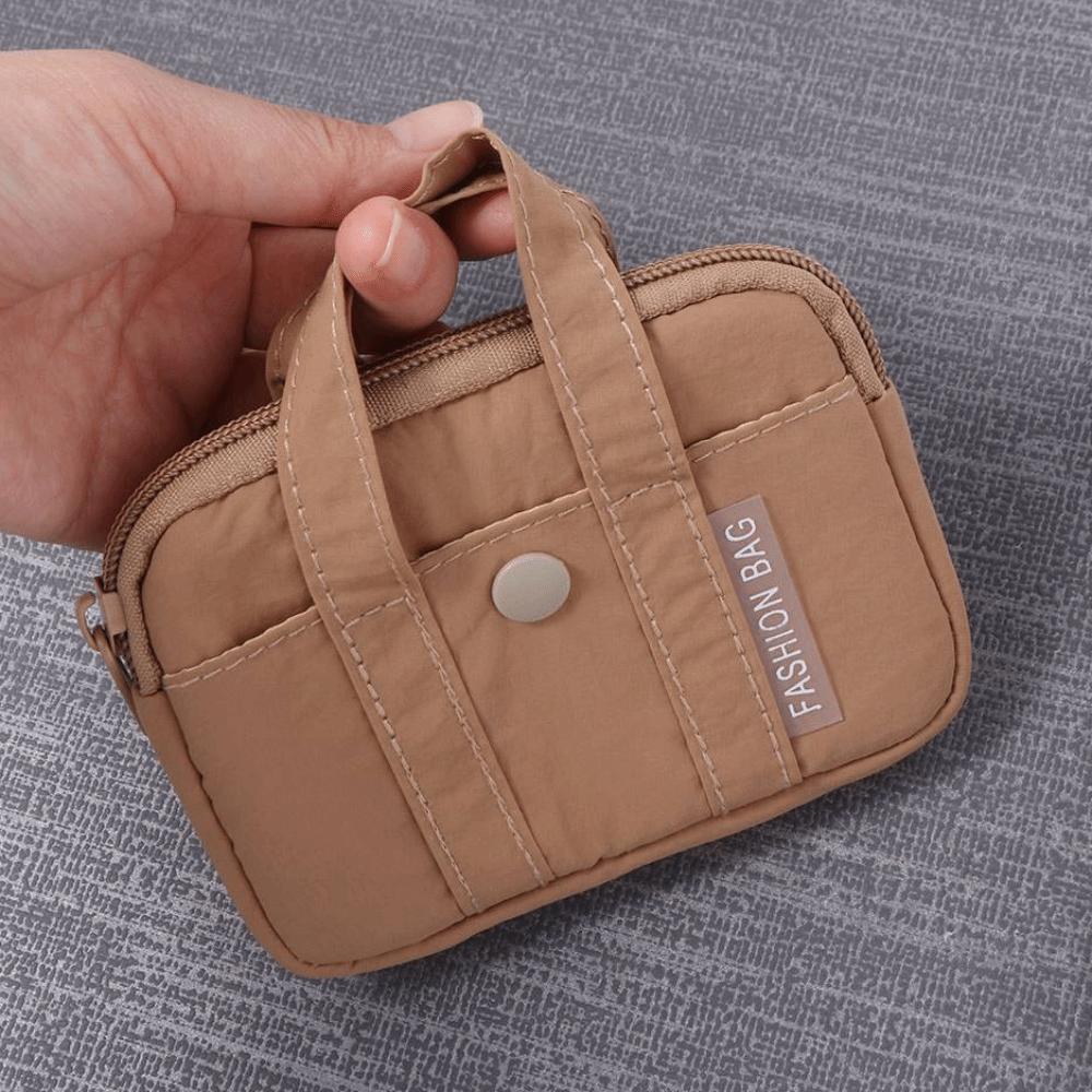 Korean Style Nylon Coin Purse Portable Mini Earphone Storage Bag Practical Card Pouch  Girls