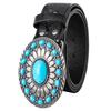 Bohemian Style Belt Synthetic Turquoise Buckle Belt Western Cowboy Cowgirl Belt Hip Hop Punk