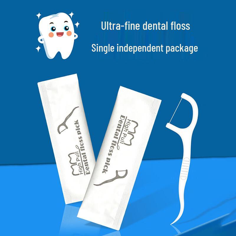 Jiamo Ultra-fine Bamboo Dental Floss Picks, 200 Count
