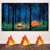 6 Set Fake Fire Fake Fireplace Campfire Flame 12 Inch 3D Cardboard Campfire Centerpiece Artificial Cardboard Fireplace Decoration