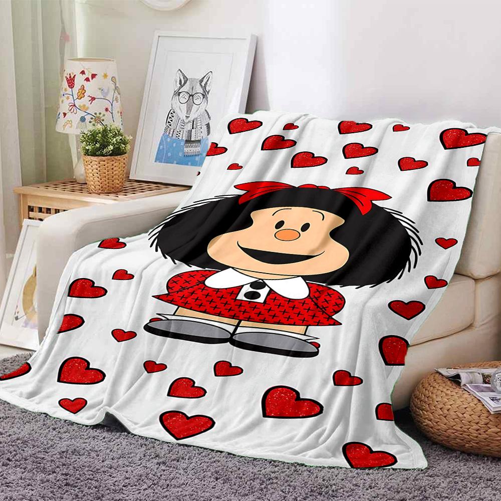 Mafaldas Herzliches Abenteuer Flanelldecke Super Weich Warm Gemütlich Decke Für Sofa Bett Büro Reisen Ganzjahres Wohnkultur Geschenk