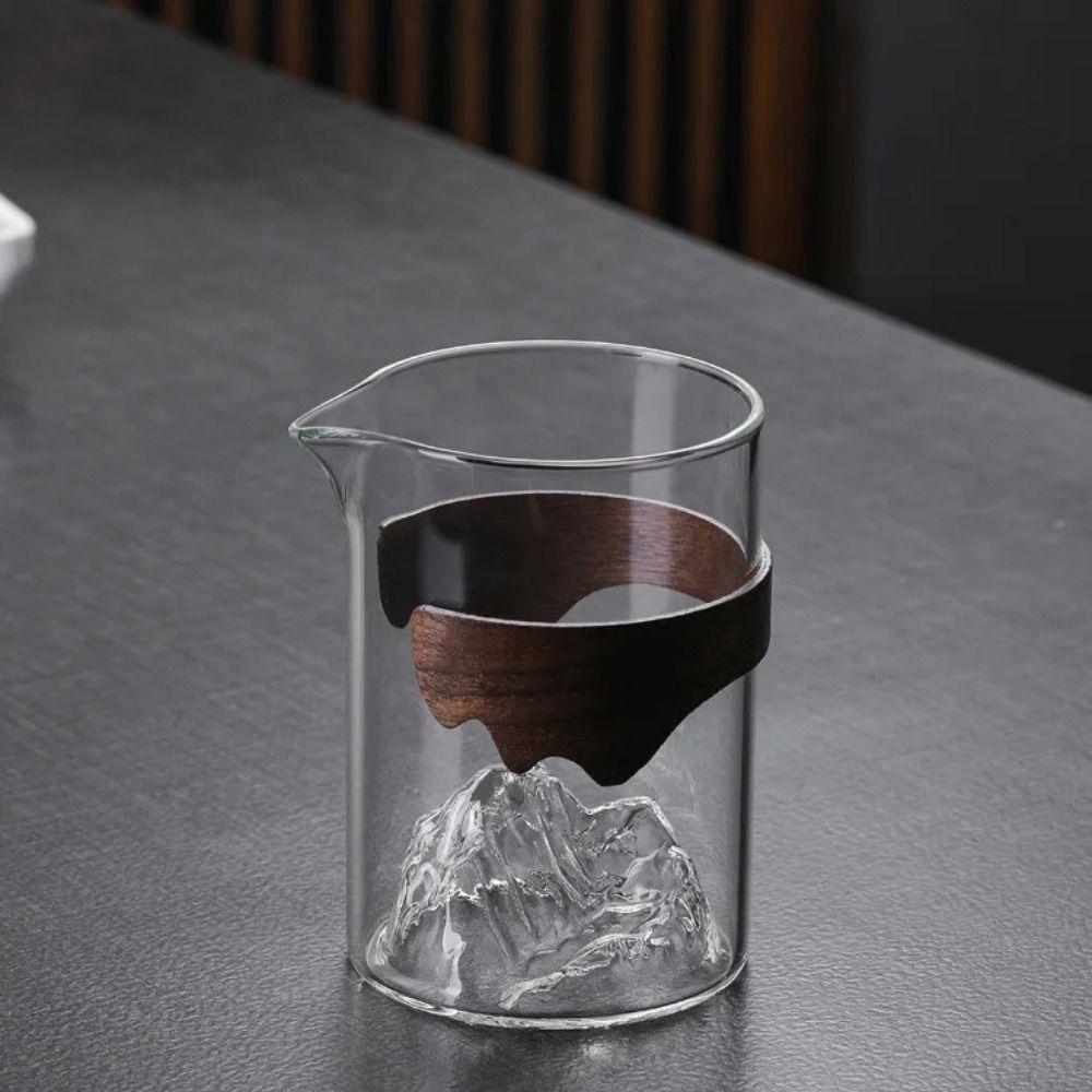 Transparent Glass Tea Maker Mountain Shape Tea Pitcher Portable Fair Cup  Kitchen