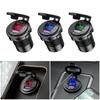 USB C Car Charger Socket 12V/24V Dual USB Socket PD3.0 and QC3.0 Car USB Port With LED Voltmeter and On/Off Switch
