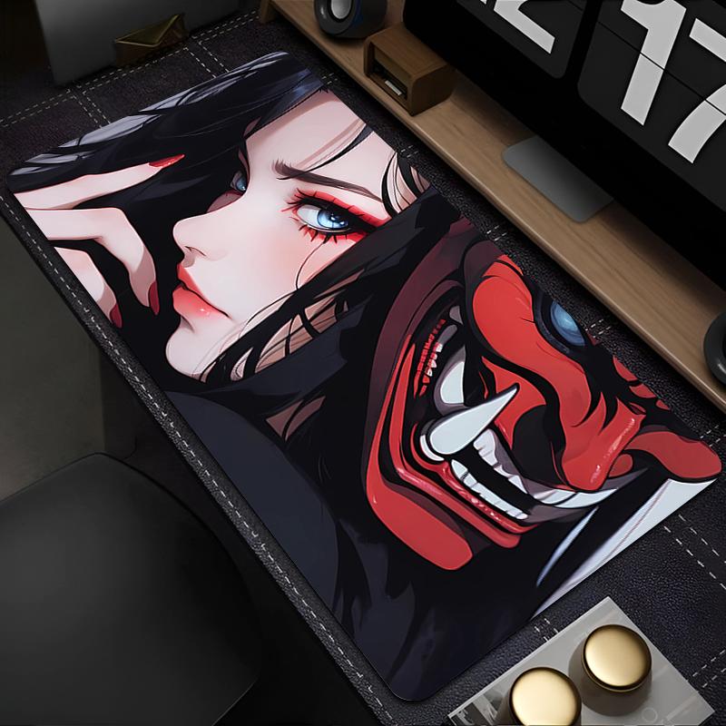 Gaming Accessories Mouse Pad Gamer Cabinet Mousepad Anime Support Laptop Devil Oni Mask Keyboard Pad Office Accessory Desk Mat