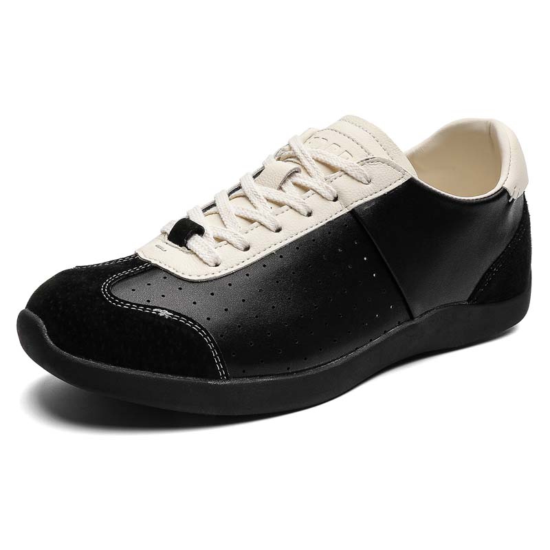 New Fashion Mixed Color Leather Sneakers Male Lace-Up Skate Board Shoes Daily Walking Shoes Breathable Casual Footwear Trainers