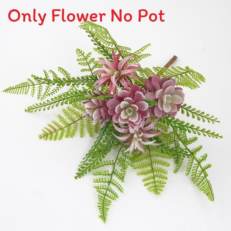 

Flower Succulent Plant Cluster With Handcrafted Elements For Indoor Decor