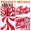 Seasonal Tree Ornament Set 12/24/36 Pcs Wooden Candy Cane Christmas Ornaments, Hanging Lollipop Ball Decor, Double-Sided Indoor Holiday Party Supplies