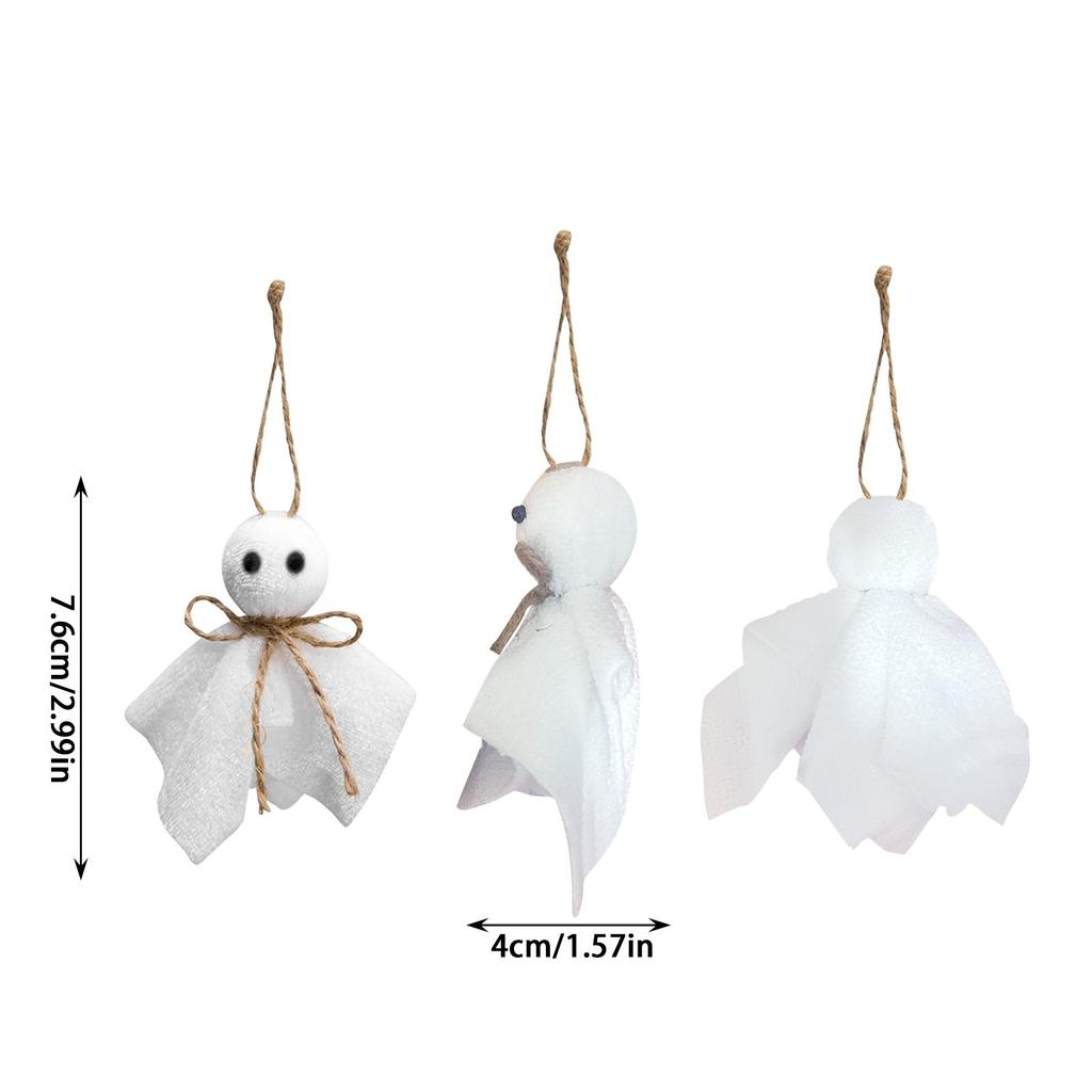 Halloween Hanging Ornament, 3 Inch Small Hanging Tree Ornament, Rustic Fabric Hanging Ornament For Haunted House Party Yard Tree Dec