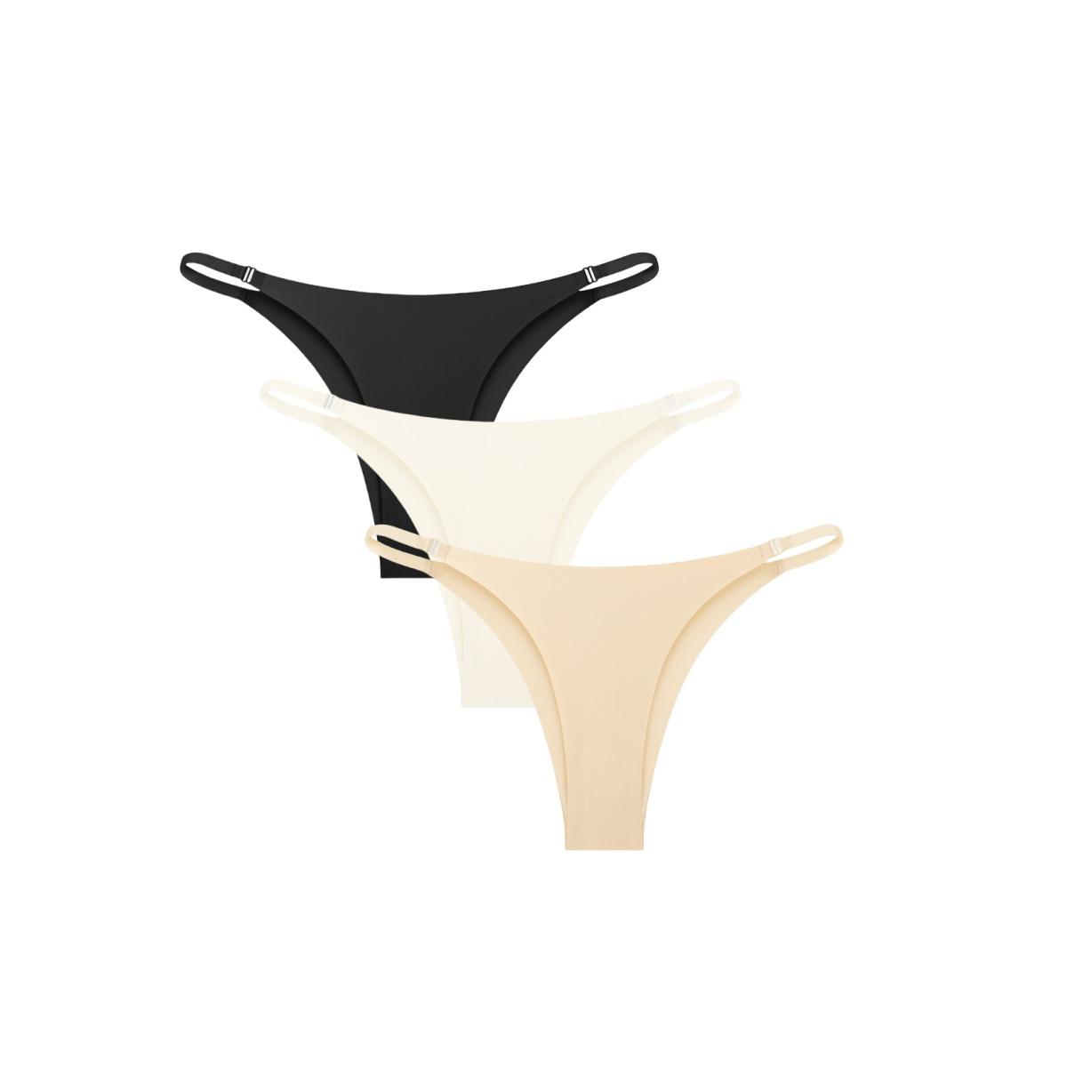 

3Pcs/Set Women Seamless Briefs Sexy Low Waist Brazilian Panties Female Traceless Underpants Solid Color Panties XS-XL 1XL&3Pcs