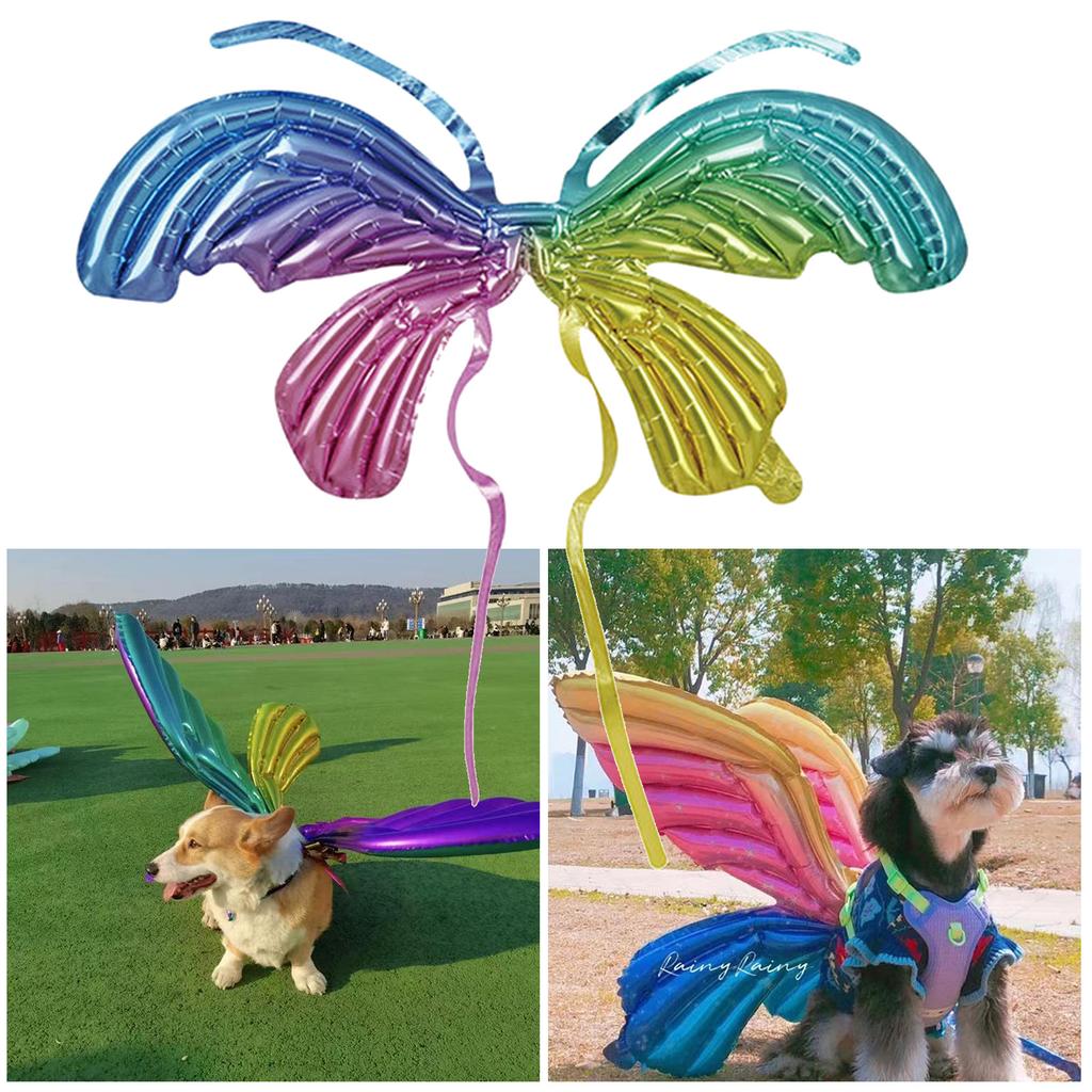 Butterfly Wing for Dog Cat Halloween Costume Festival Dress Up Photo Props Costume Balloon Wing Pretend Playing