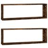 VidaXL Cube Wall Shelves 2 Pcs Smoked Oak 80x15x26.5 Cm 815915