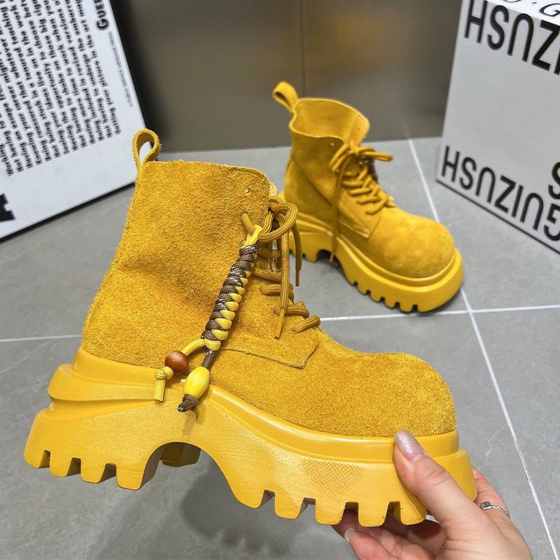 Platform Women Ankle Chelsea Boots Designer Lace Up Sport Shoes Winter New 2025 Fashion Brand Women's Boots Walking Mujer Shoes