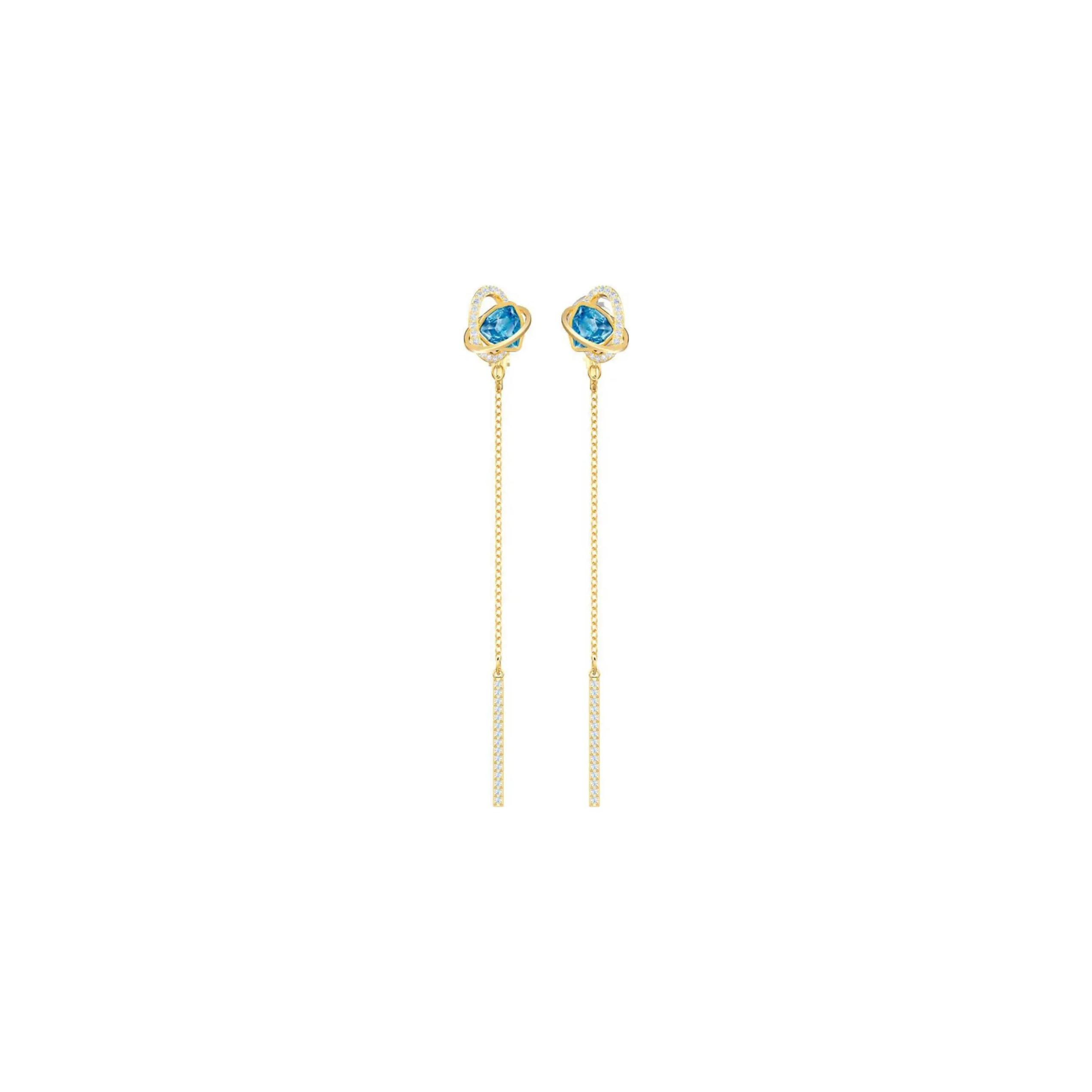Swarovski Outstanding Drop Earrings Womens Gold F