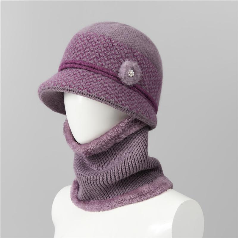 Hat Women'S Season Ear Protection Warm Mom Hat Fleece Thick Ear Protection Grandma Grandma Elderly Cotton Hat