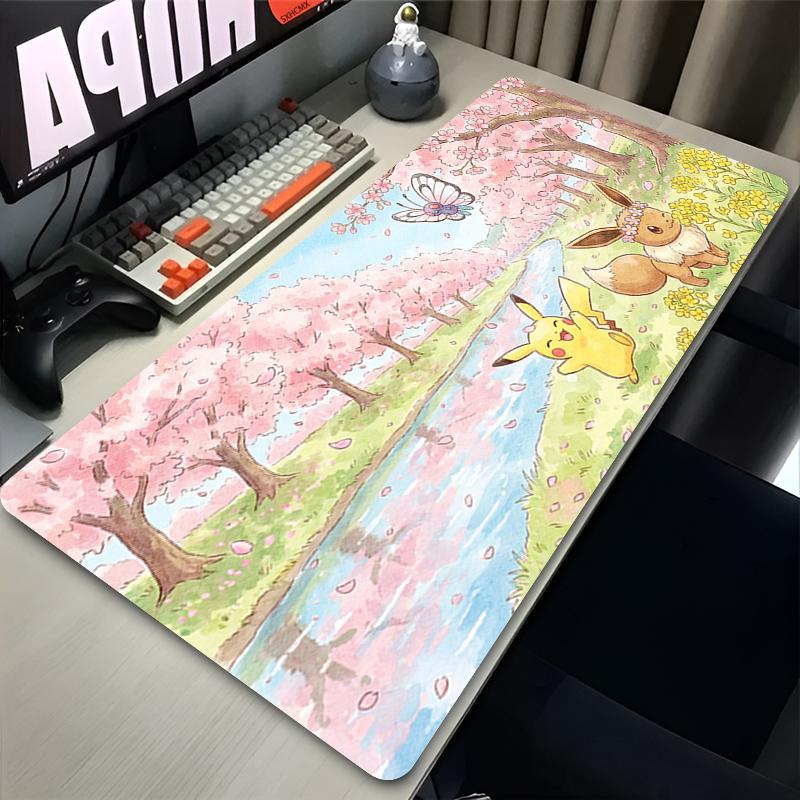 Mouse Pad Gaming PC Accessories Eevee Gamer Cabiner Keyboard Rug XXL P-pokemon Desktop Mouse Mat Carpet Kawaii Rubber Mousepad