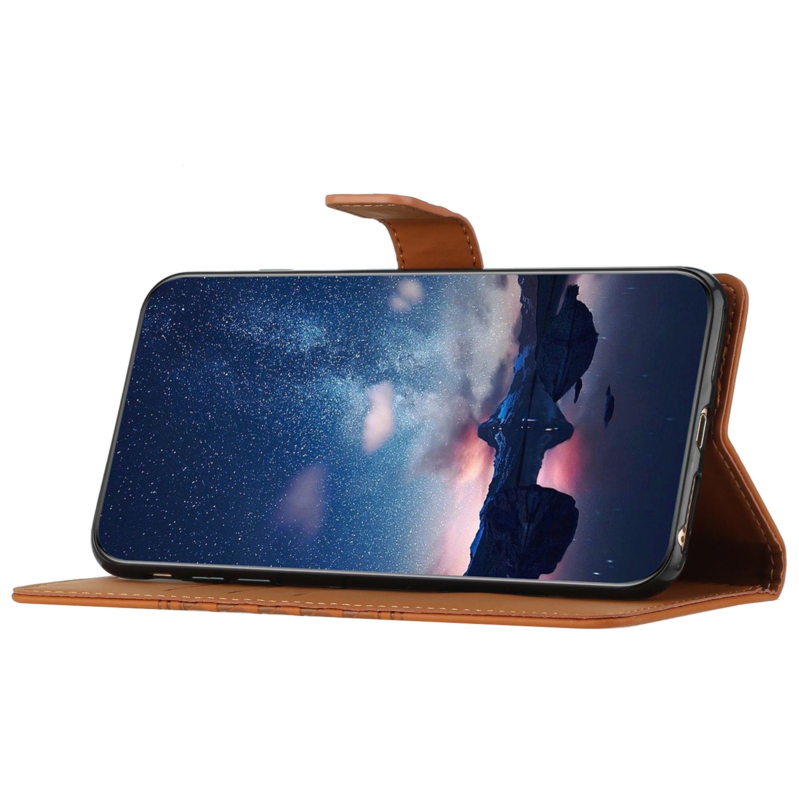 

For Samsung Galaxy A06 4G Case Rhombus Leather Horizontal Flip Phone Cover Brown