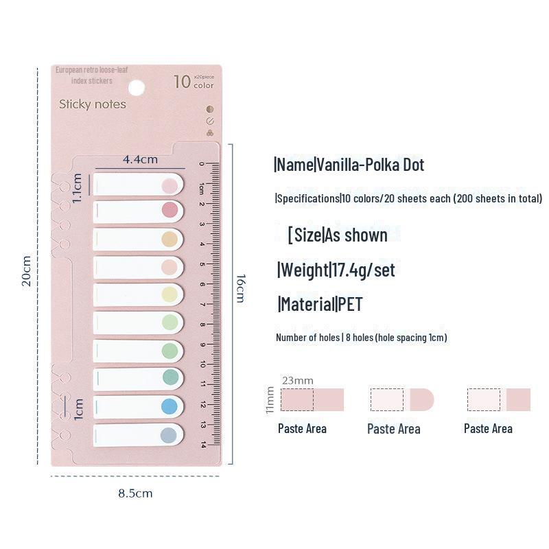 Morandi Color Index Sticky Notes: Writable Plastic Loose-Leaf Indicator Stickers