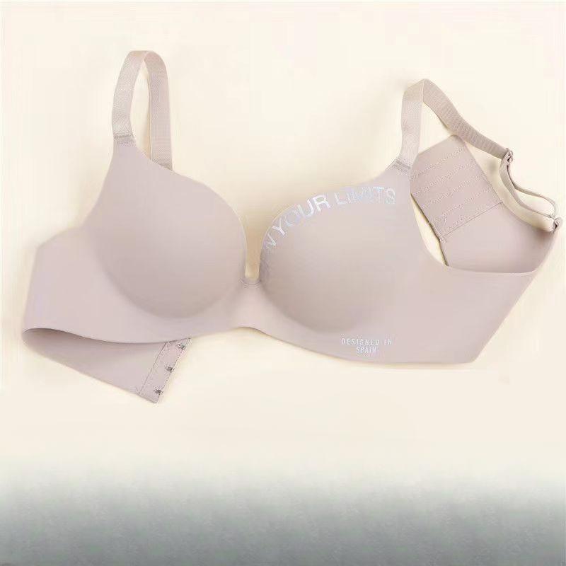 

Женский бесшовный бюстгальтер, сексуальное нижнее белье, пуш-ап, беспроводной бюстгальтер без косточек, нижнее белье, модное женское нижнее белье с буквенным узором, бюстгальтеры для женщин 38/85AB бежевый