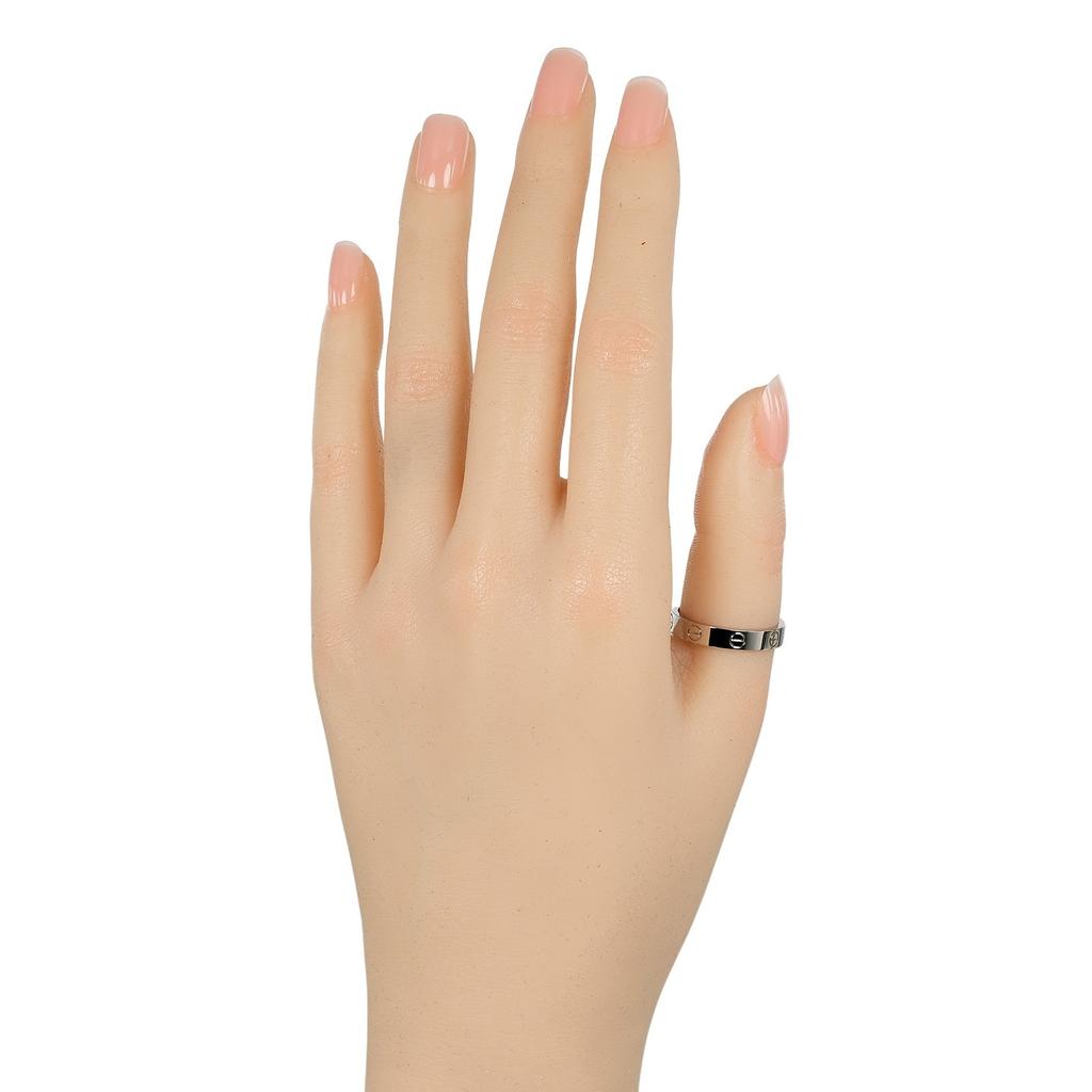CARTIER Love Small Model Ring K18 white gold #7.6(US Size) 4.5g Women Used