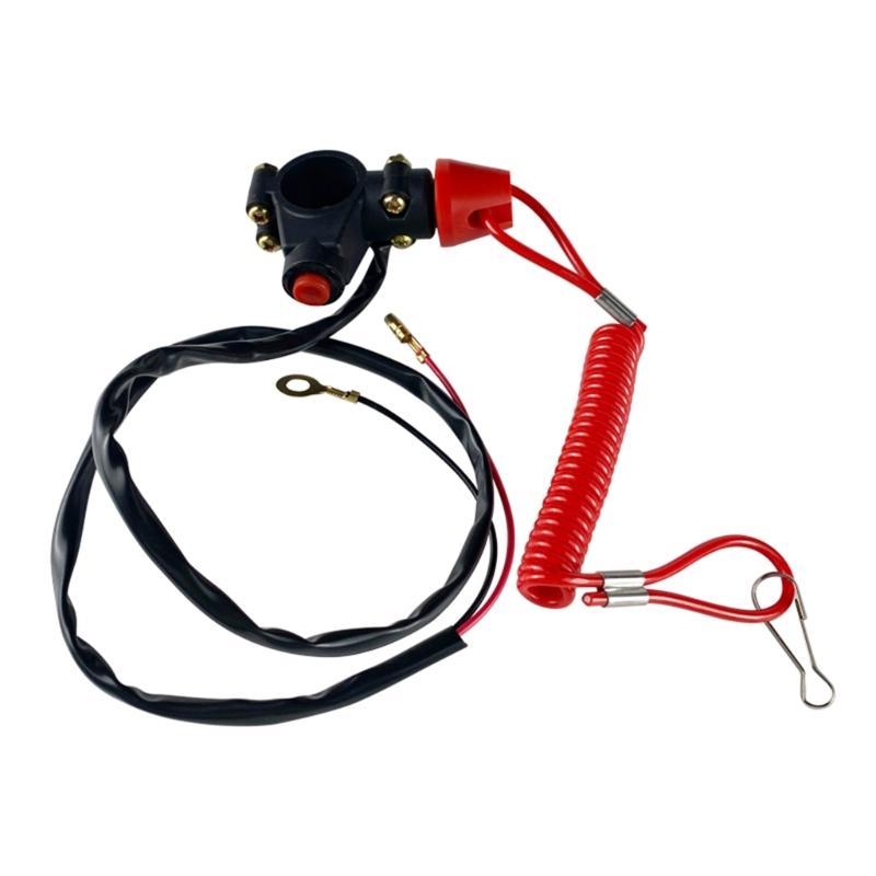 

For ATV Quad Engine Emergency Kill Stop Switch Push Button Motor Tether Lanyard 1