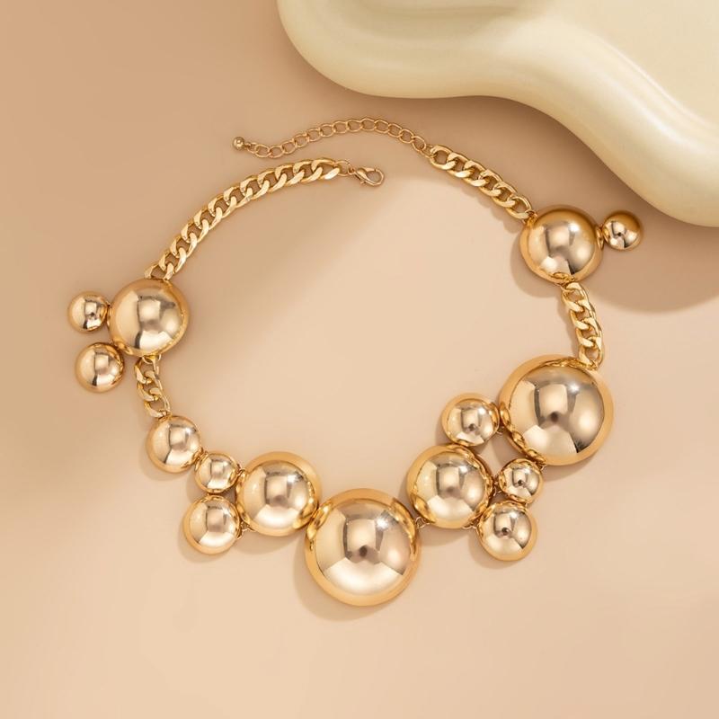 Elegant Metal Pendant Necklace Bracelet Stylish Round Pendant Necklace Unique Wristband Adornment Perfect For Gifting