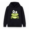 Cartoon Frog Print Kids Hoodie Girls Boys Casual Long Sleeve Pullover Sweatshirt Lightweight Cute Animal Top for Daily Wear