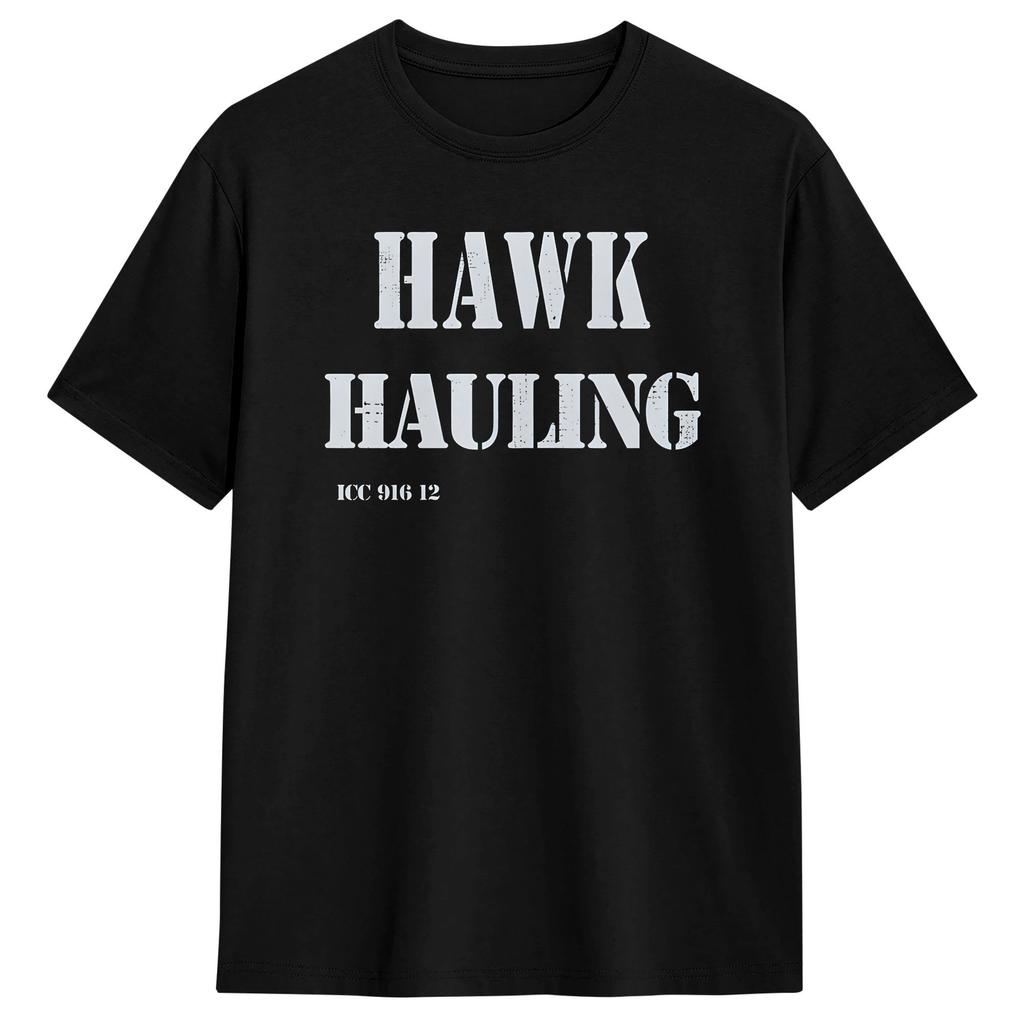 Hawk Hauling Tür Aufkleber T-Shirt Sommer Übertrieben Hippie T-Shirts Reine Baumwolle Rundhals Übergröße Kleidung Kurzarm T-Shirt