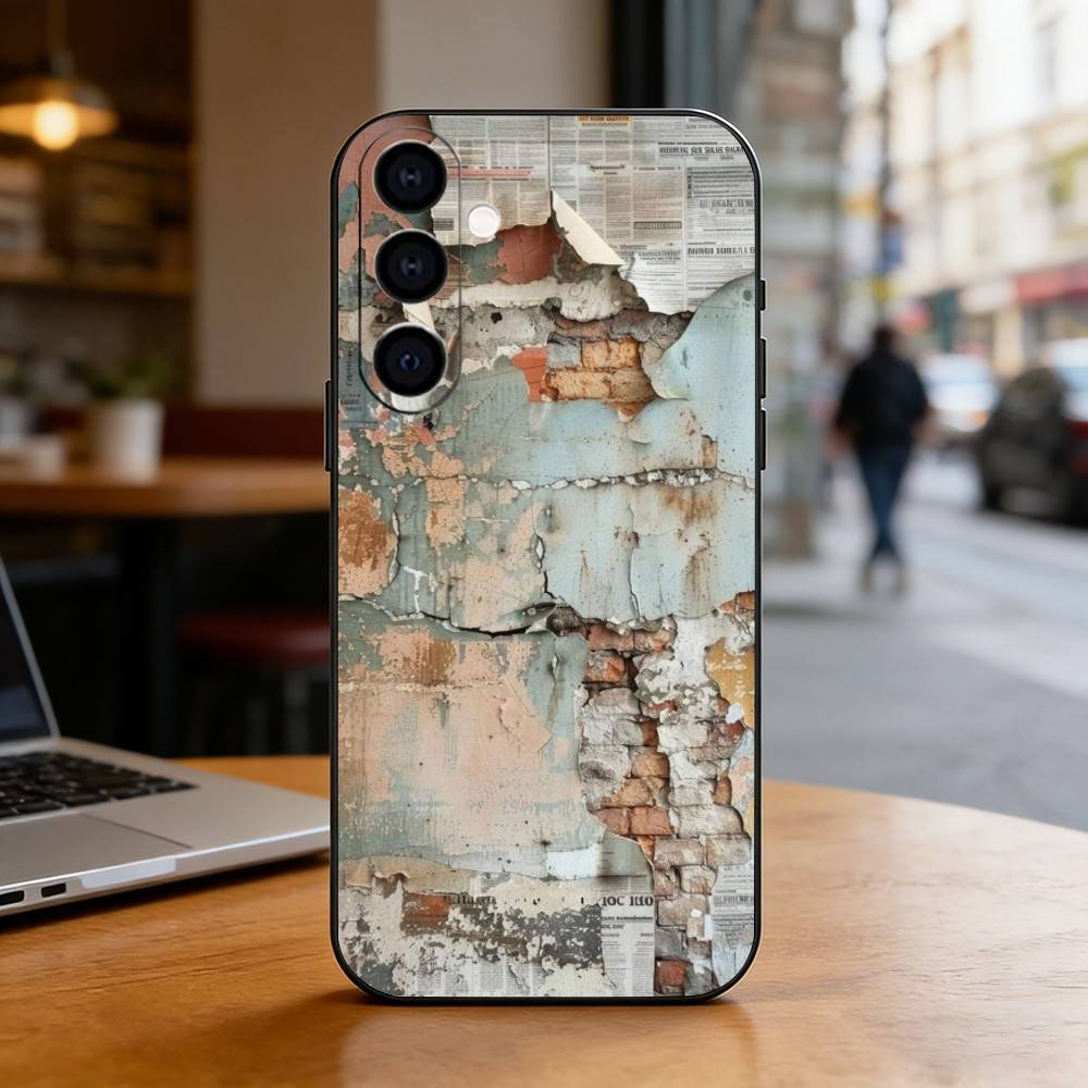 Industrial Style Retro Rusty Phone Case Black Silicone Soft For Samsung Galaxy A73,A72,A71,A70,A53,A52,A51