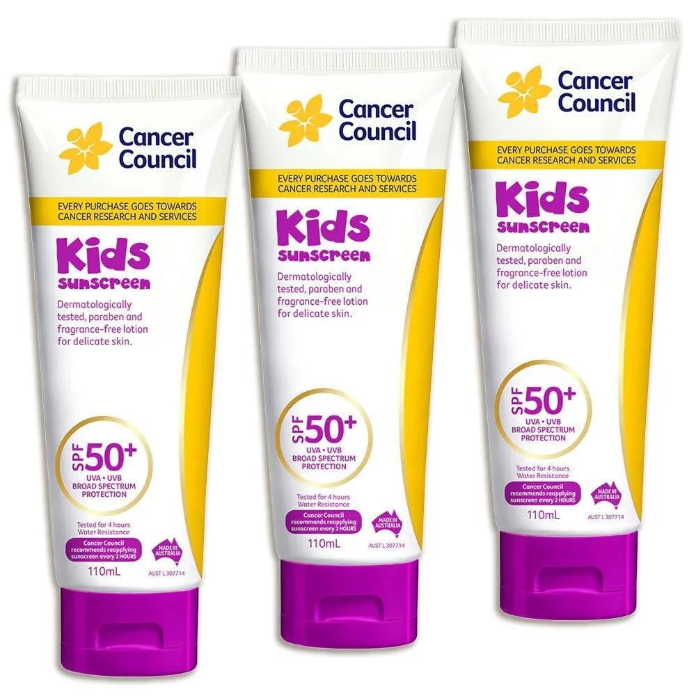 Детский солнцезащитный крем Защита от УФ-излучения для детей SPF50+ Тюбик Cancer Council 330 мл