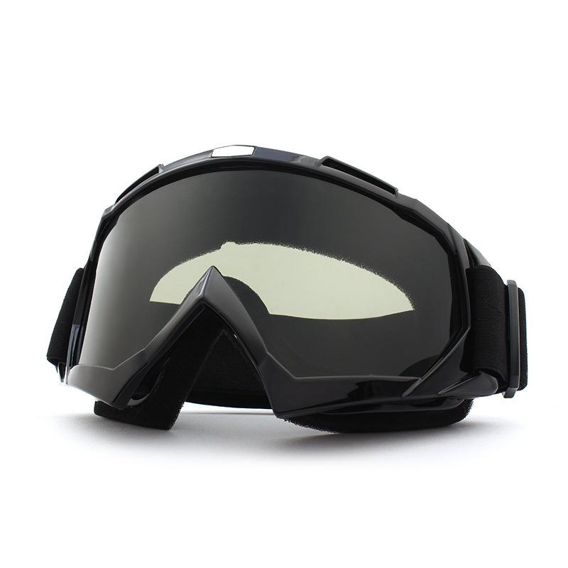 Riding Goggles Men's and Women's Motorcycle Off Road Goggles Bright Black Windproof Outdoor Glasses