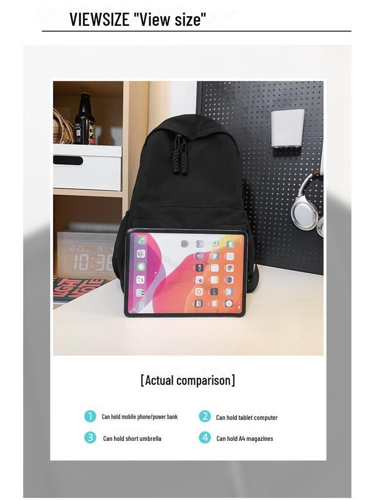 Korean-Style Lightweight Backpack for Girls: Large Capacity, Simple & Casual Design for Junior High & High School Students