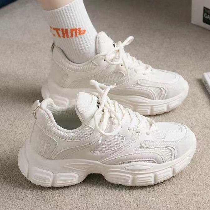 Thick-soled breathable running sneakers spring and autumn new dad shoes women's Korean version of fashion casual shoes heightening muffin shoes