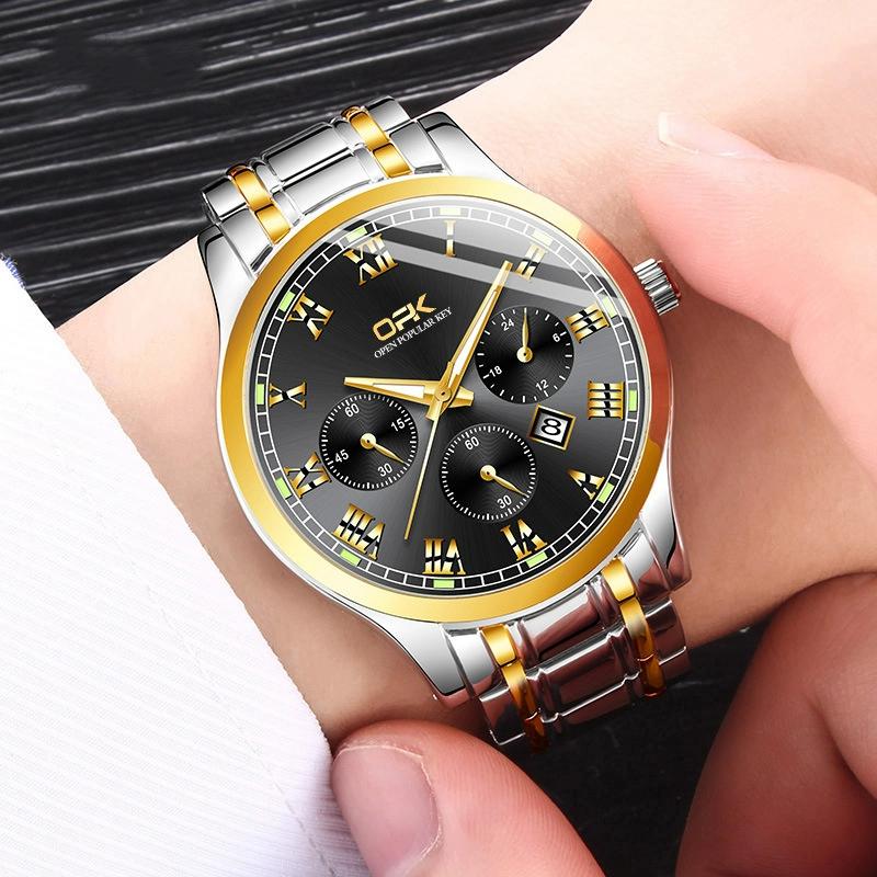 OPK Fashion Mens Watches Top Brand Luxury Quartz Wrist Watch for Men Waterproof Sport Chronograph Watch