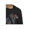 adidas Felpa Girocollo con Stampa Logo Manica Lunga Felpa con Cappuccio Uomo Nera HN8980