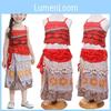 Conjunto de Fantasia Cosplay da Princesa Moana para Menininhas com Características de Estilo Havaiano
