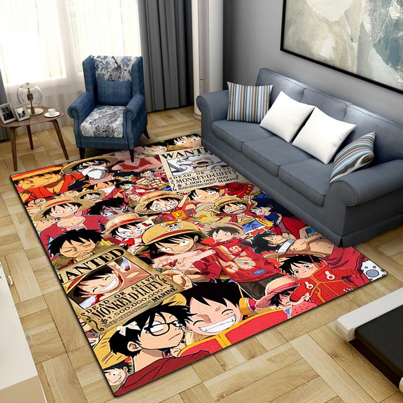 One Piece Anime Washable Non-Slip Rug Carpet Larget Floor Mat Bedroom Home Decor LXR163