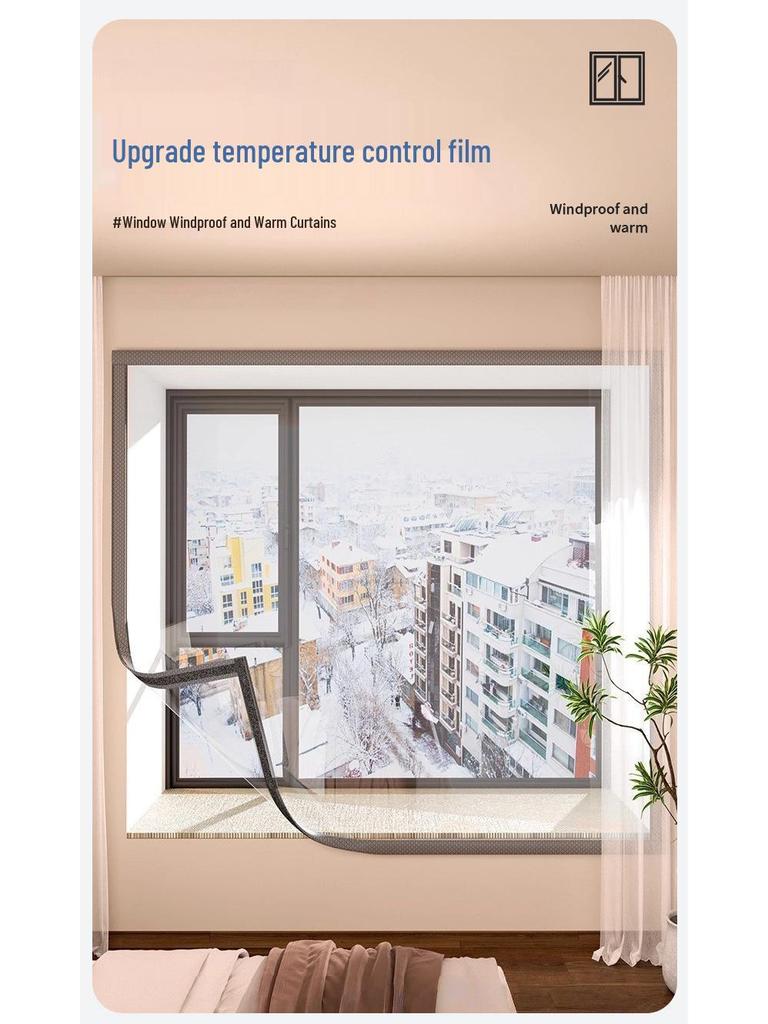 Dicke Winter-Isoliergardinen: Winddichte, Frostschutz-, Kältebeständige Abdichtung für Schlafzimmerfenster