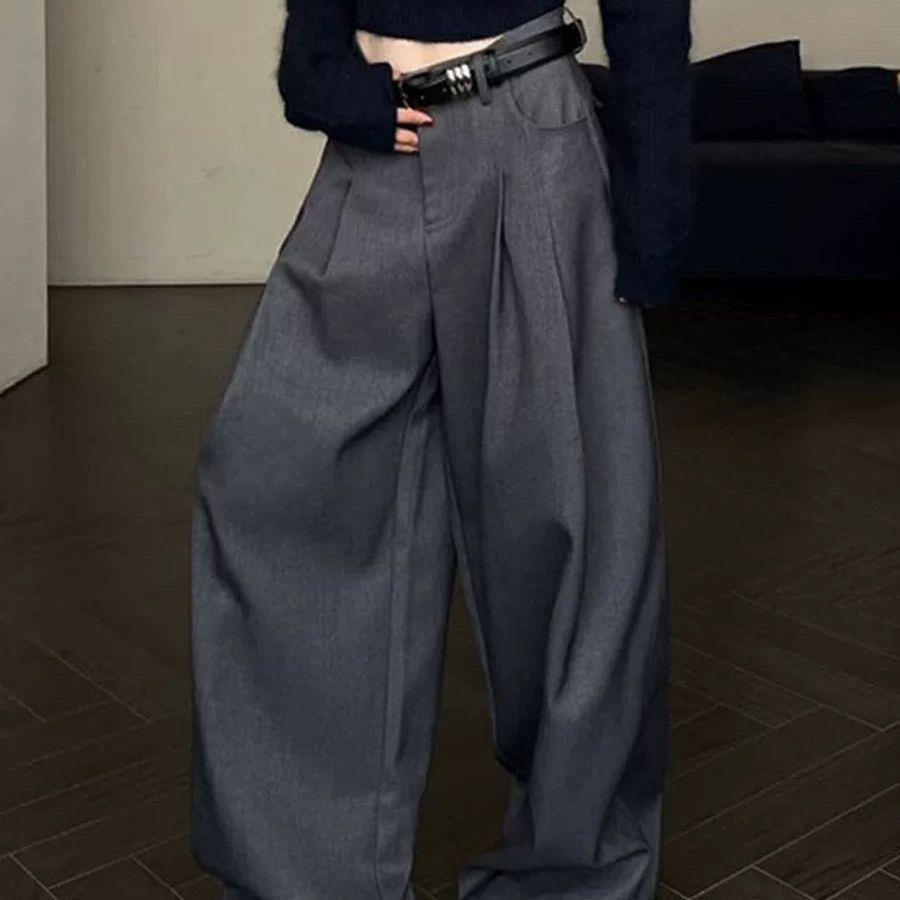 2026 Winter High-Waist Wide-Leg Casual Trousers for Tall Women