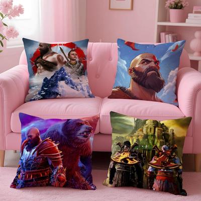 Poszewka na poduszkę Gra G-God of War Ragnarok 2 w 1 Odwracana pluszowa poszewka na poduszkę | Samochód/Sofa/Łóżko | Idealny prezent