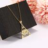LIKGREAT Vintage Egyptian Egypt Pyramid Women Necklace Evil Eye Triangle Illuminati Pendant Choker Stainless Steel Jewelry