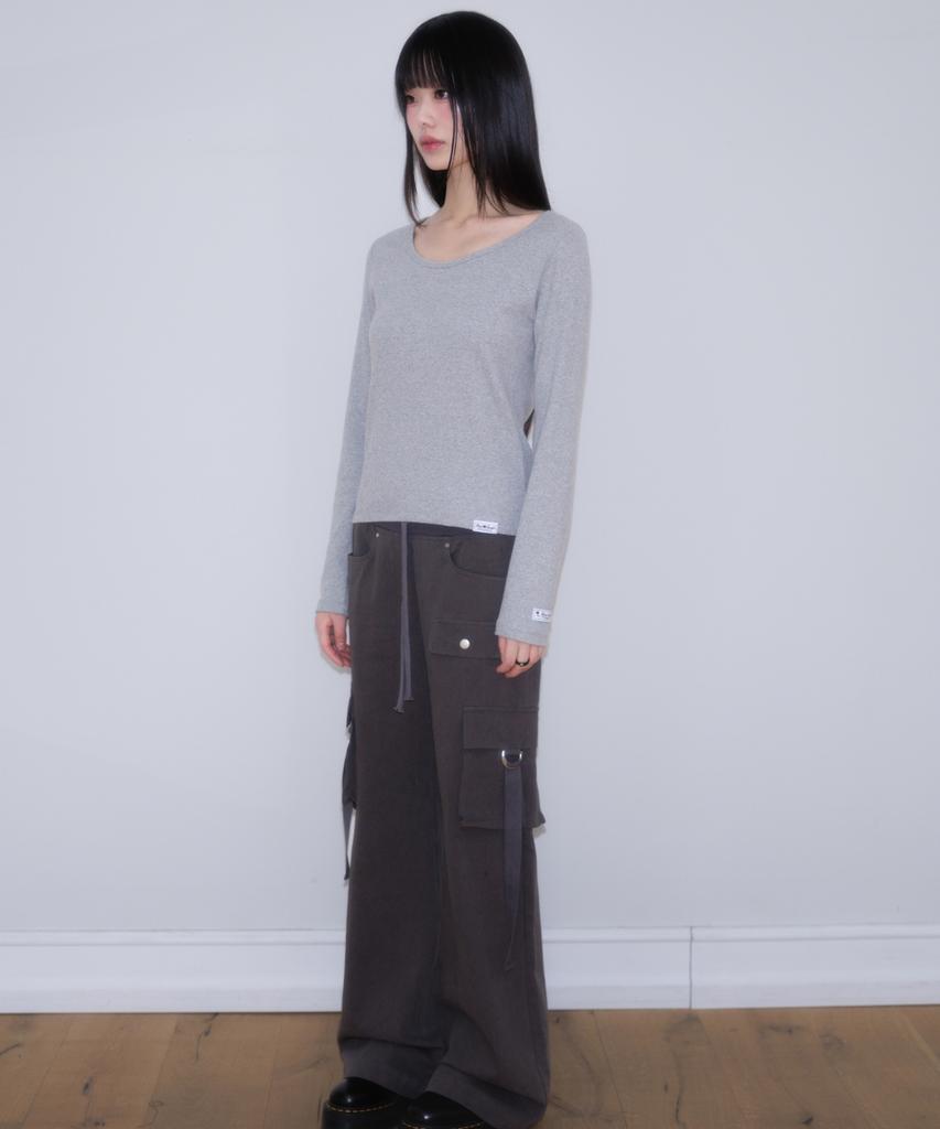 ROSEFRANTZ Essential Rose Label Long Sleeve [Gray]
