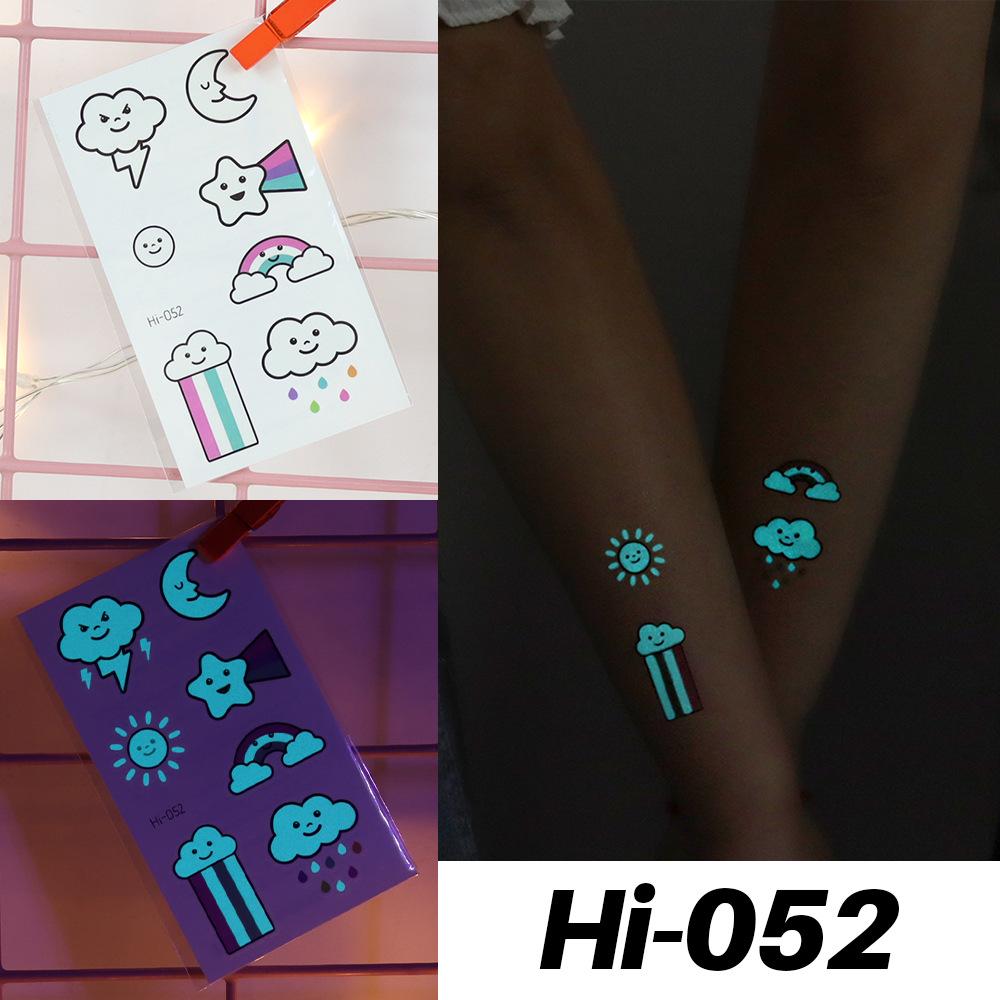 Waterproof Blue Luminous Tattoo Stickers: Snake & Butterfly Designs for Festivals