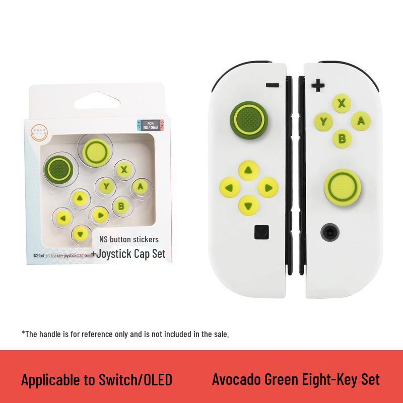 Switch Silicone Keycap - Directional Joystick Cap and Colored Button Sticker for Joy-Con